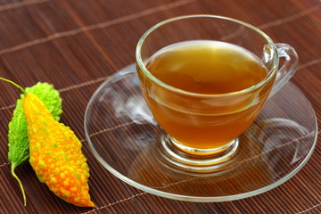 Bitter gourd and tea.