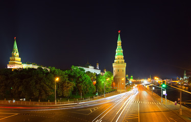 Fototapeta premium Moscow Kremlin in night. Russia
