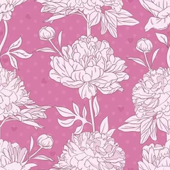 Poster Im Rahmen Floral seamless vector pattern with peonies © tomuato