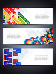 set of abstract vector web header/banner designs