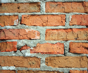 old broken brick wall