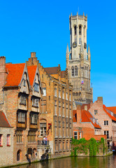 canal and houses at Bruges, Belgium