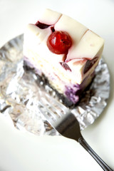 blueberry cheesecake on top