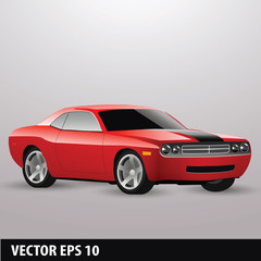 Vector red american car