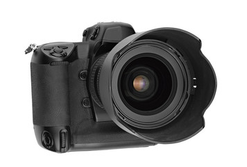 professional digital Lens Reflex- front view (clipping path)