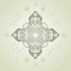 Ornate vector cross on an abstract background
