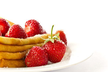 Pancakes with strawberries