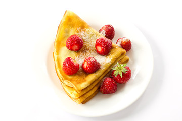 Pancakes with strawberries