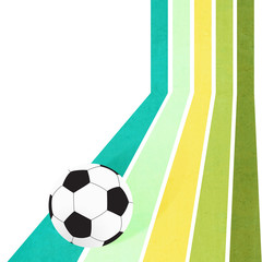 Obraz premium Football soccer on colorful line background