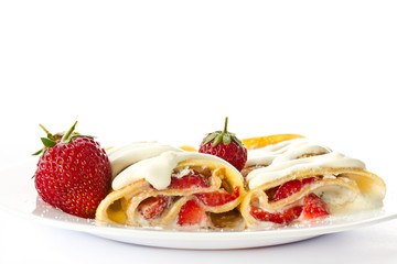 Pancakes with strawberries