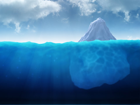 large iceberg floating in water
