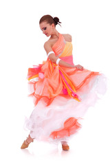 sensual waltz dancer pulling up  dress