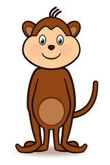 Obraz premium Cute Standing Monkey Cartoon Character