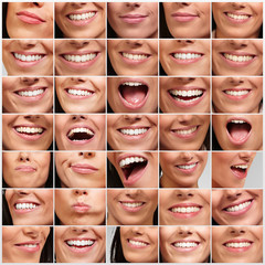 Obraz premium collection of pretty girl mouth gestures