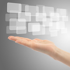 Touch screen interface with hand