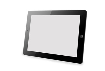 Black digital tablet pc on white background