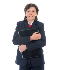 portrait of a boy businessman in a business suit