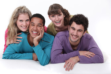 A group of young people hanging out together