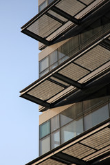 exterior of metallic building