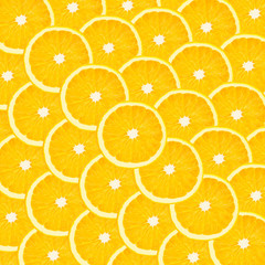 Orange background with citrus fruit of oranges slices