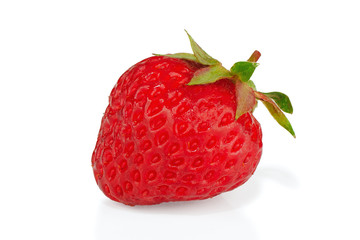 Ripe fresh strawberry isolated on white background
