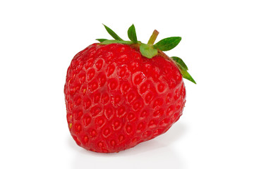 Ripe fresh strawberry isolated on white background