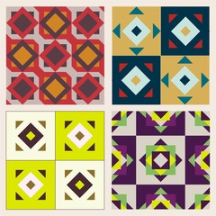 vector set of colorful  patterns with geometric elements