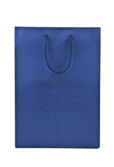 Blue paper bag.