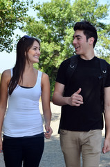 Obraz premium Youthful Couple Walking