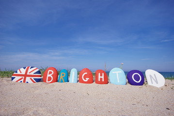 Brighton, England, souvenir on colourful stones