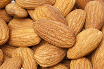 Brown dried almonds