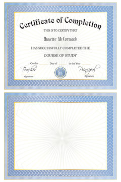 Certificate(with and without sample text for JPG users)
