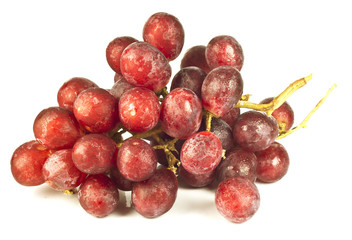 pink grapes on a white background