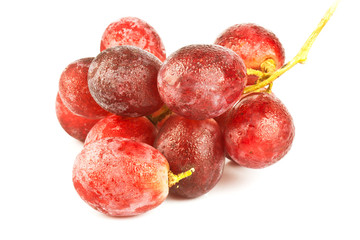 pink grapes on a white background