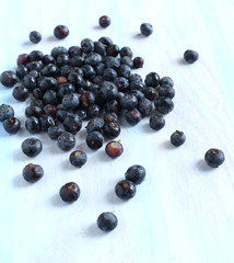 Fresh blueberries  isolated on light blue background