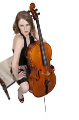 Fototapeta na wymiar Woman cellist