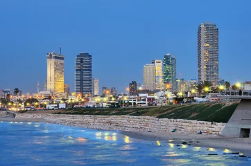 Schilderijen op glas Tel Aviv Mediterranean Skyline © SeanPavonePhoto