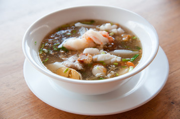 Seafood paste of rice flour with shrimp, mantis shrimp, squid