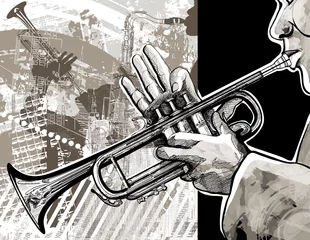 Acrylic prints Music band Trumpet player