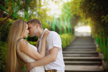 Naklejka premium Portrait of young happy smiling cheerful attractive couple toget