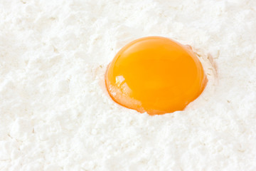 flour with egg yolk