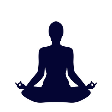 recommend clip art: Pose Yoga Silhouette Isolated On White Background