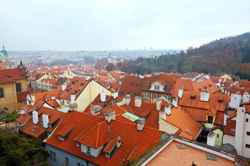 Fototapeta na wymiar Top view of Prague