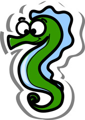 Fototapeta premium Мультфильм рыбы, морской конек