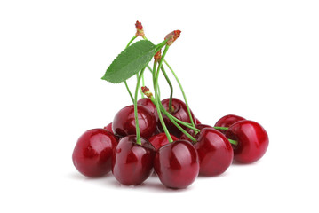 Fresh cherry on a white background