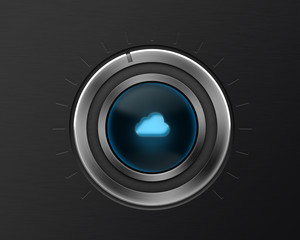 Einstellknopf blau Wolke