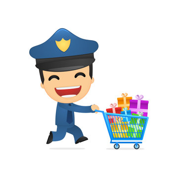 funny cartoon policeman