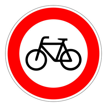 Verbot für Radfahrer – RGB-Rot
