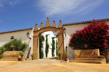 Bodegas Góngora en Villanueva del Ariscal, provincia de Sevilla, España. Cortijo andaluz,...