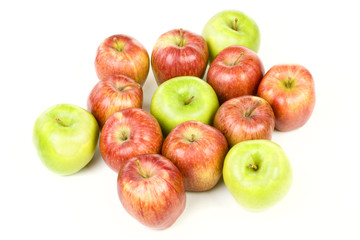 Red and green apples group